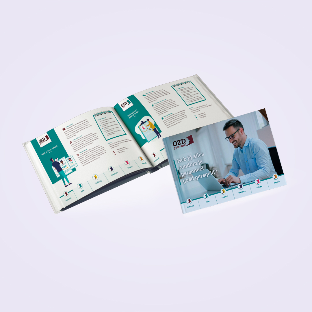 Huisstijl OZD personeel-met cover Grafische vormgeving brochure OZD B2B branding