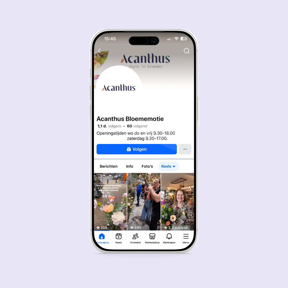 Social media Acanthus Bloememotie