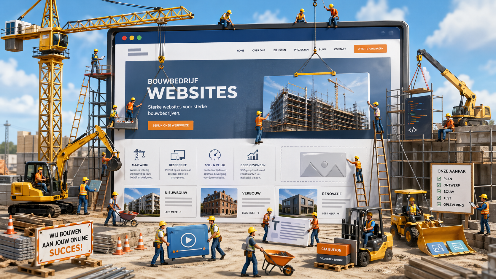 Bouwbedrijf website laten maken die aanvragen oplevert