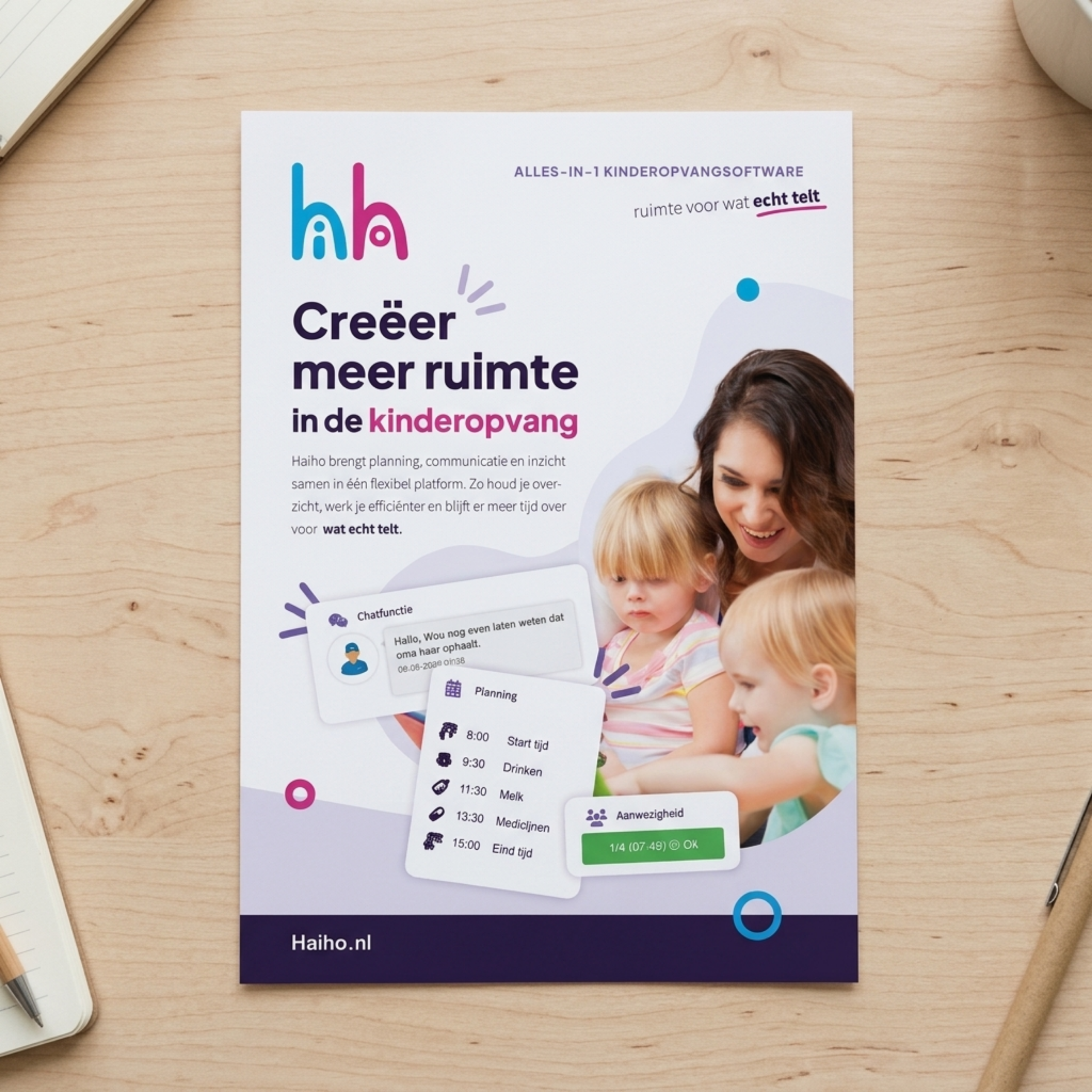 Briefpapier+visitekaartje - samen, vierkant